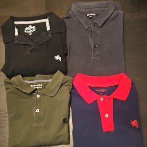 Express Polo Shirt Collection - Black, Navy, Olive, Dark Gray